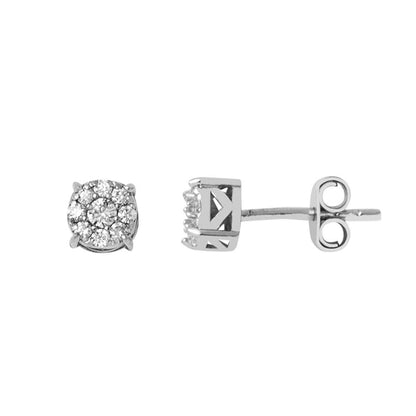 14K White Gold Coronet Diamond Earrings