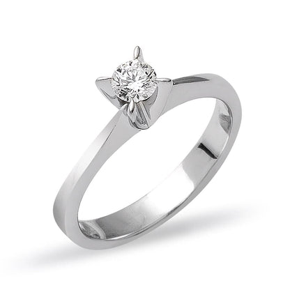 14K White Gold 0.16 Ct Solitaire Diamond Ring