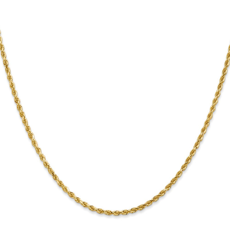 14k Yellow Gold 2mm Diamond-cut Rope with Lobster Clasp Chain Necklace