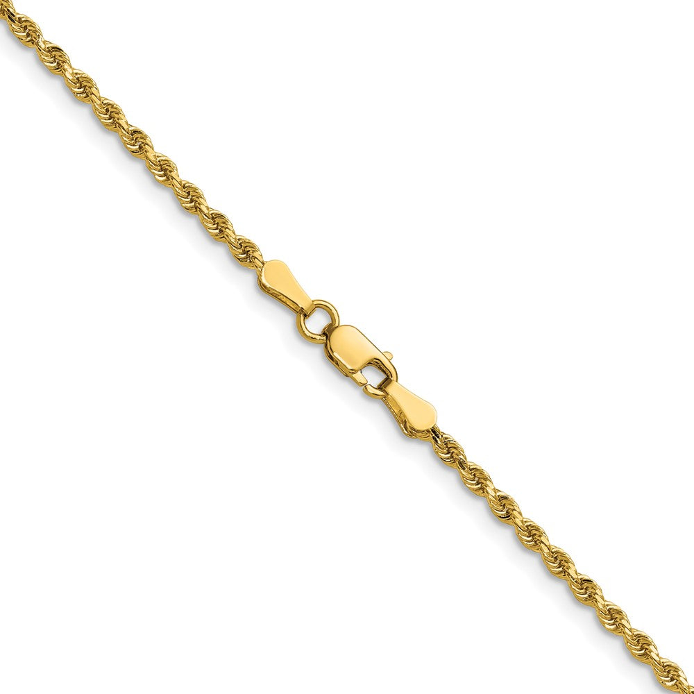 14k Yellow Gold 2mm Diamond-cut Rope with Lobster Clasp Chain Necklace