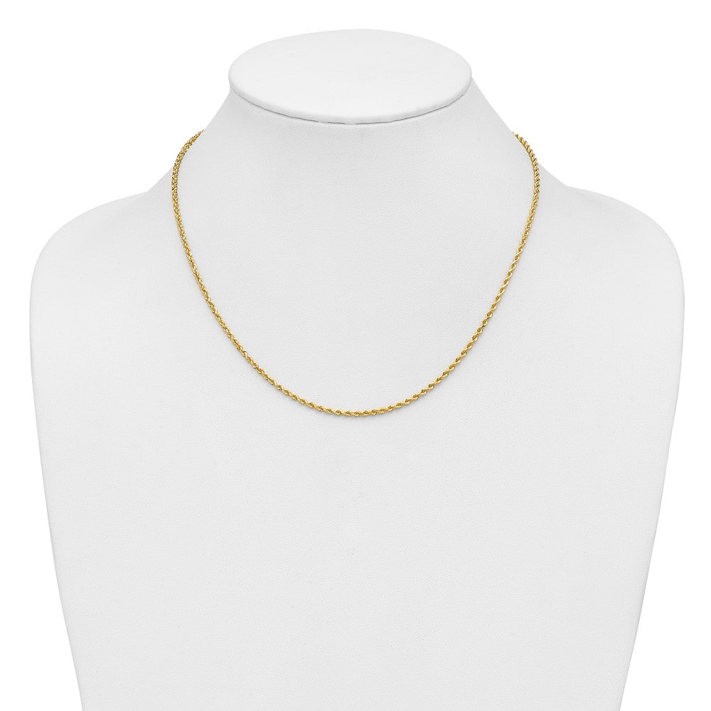 14k Yellow Gold 2mm Diamond-cut Rope with Lobster Clasp Chain Necklace