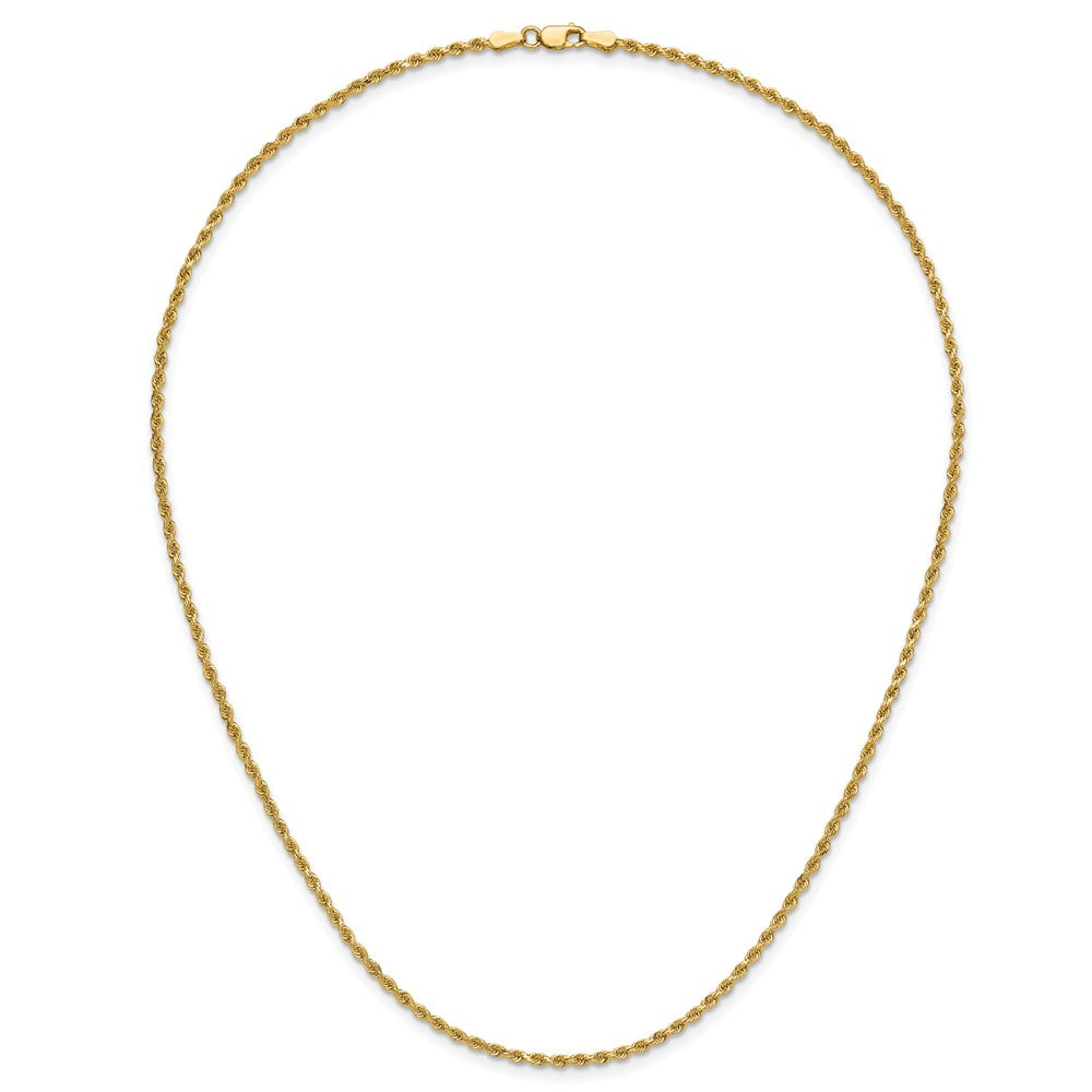 14k Yellow Gold 2mm Diamond-cut Rope with Lobster Clasp Chain Necklace