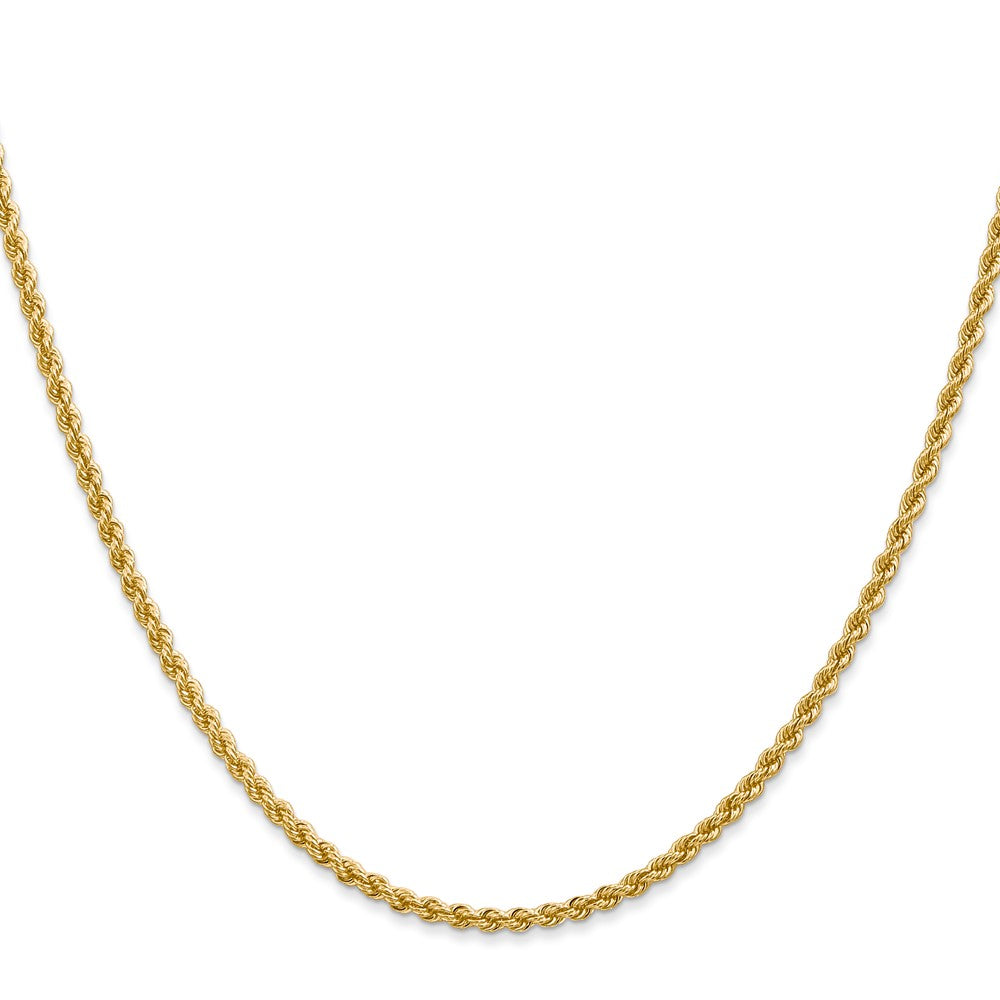 14k Yellow Gold 2.25mm Regular Rope with Lobster Clasp Chain Necklace