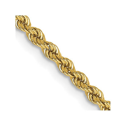 14k Yellow Gold 36 inch 2.25mm Regular Rope with Lobster Clasp Chain Necklace