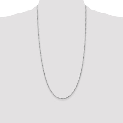 10K White Gold 2mm Diamond-Cut Rope Chain