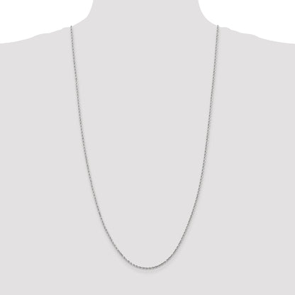 10K White Gold 2mm Diamond-Cut Rope Chain