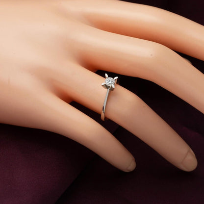 14K White Gold 0.17 Ct G Tone Single Stone Diamond Ring