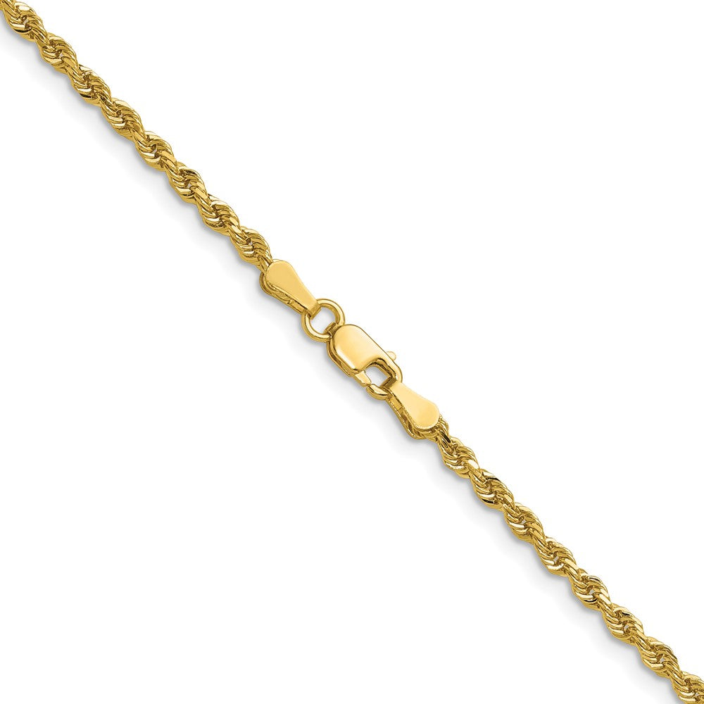 14k Yellow Gold 2.25mm Diamond-cut Rope with Lobster Clasp Chain Necklace