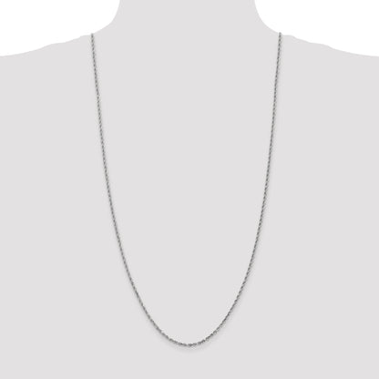 10K White Gold 2.25mm Diamond-Cut Rope Chain