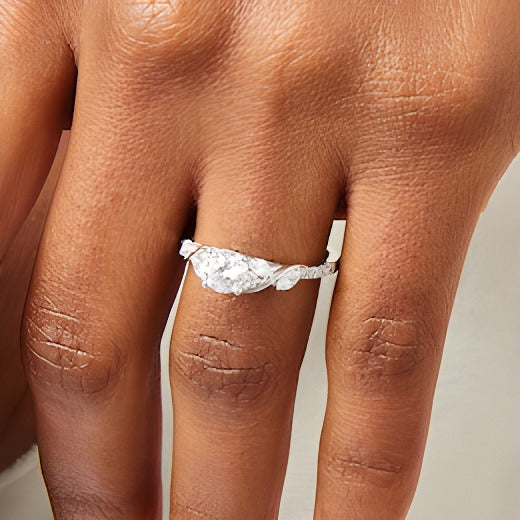 0.88 CT. TW Diamond Vine Cascading Engagement Ring in 14K White Gold (I/I2)
