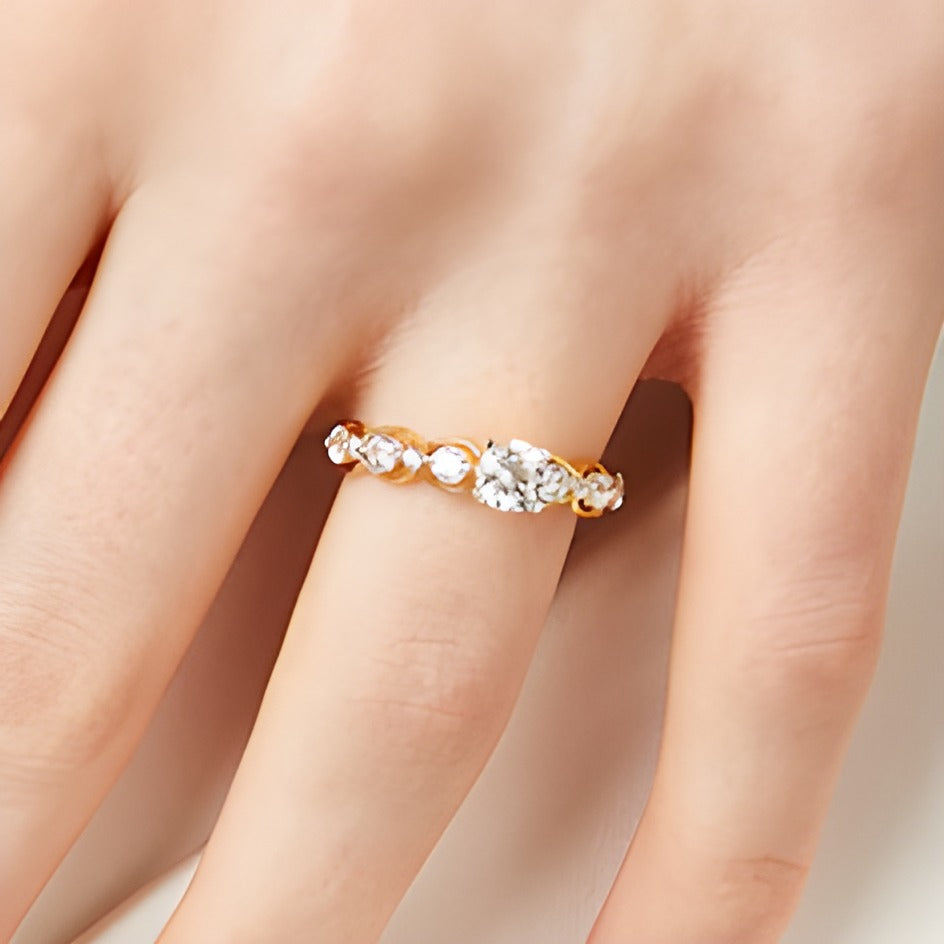 1.0 CT. TW Diamond Bubble Shank Engagement Ring in 14K Gold