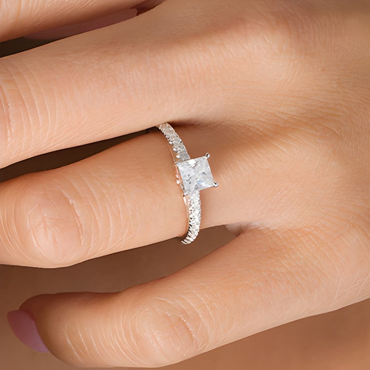 1.0 CT. TW Princess-Cut Diamond Engagement Ring in 14K Two-Tone Gold