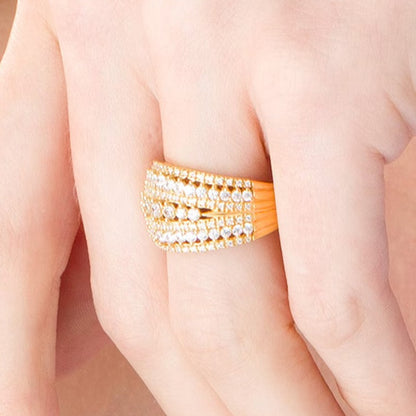1.25 CT. TW Diamond Multi-Row Ring in 10K Gold