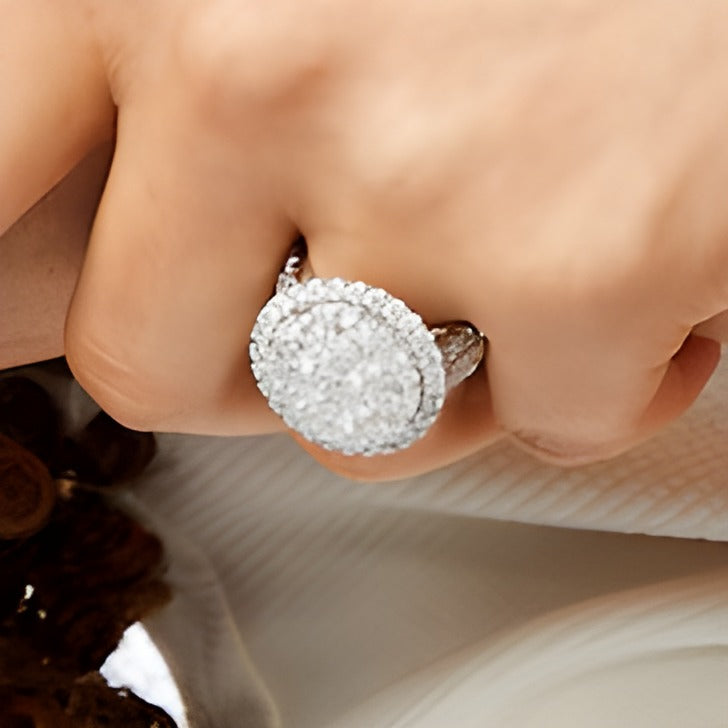 4.0 CT. TW Multi-Diamond Frame Multi-Row Engagement Ring in 14K White Gold