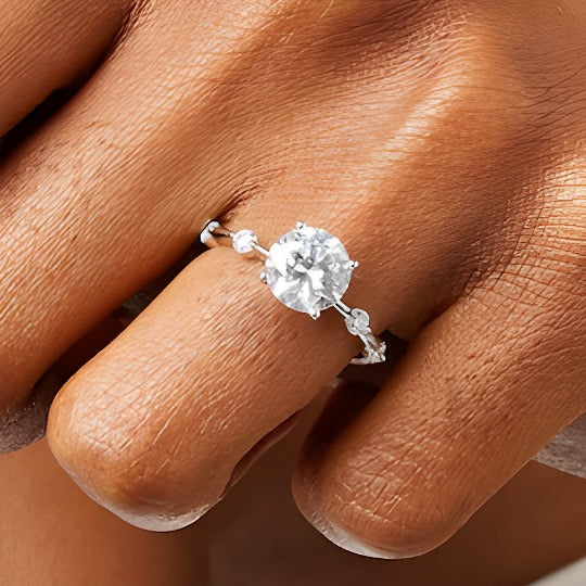 2.25 CT. TW Lab-Grown Diamond Station Engagement Ring in 14K White Gold (F/SI2)