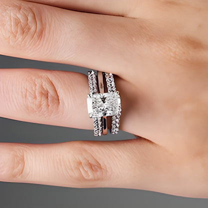 1.5 CT. TW Lab-Grown Diamond Solitaire Enhancer Ring in 14K White Gold (F/VS2)