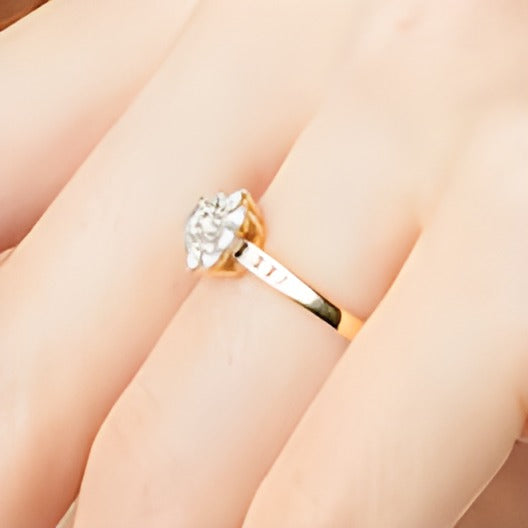 0.5 CT. TW Diamond Sunburst Channel-Set Shank Engagement Ring in 10K Gold (J/I3)