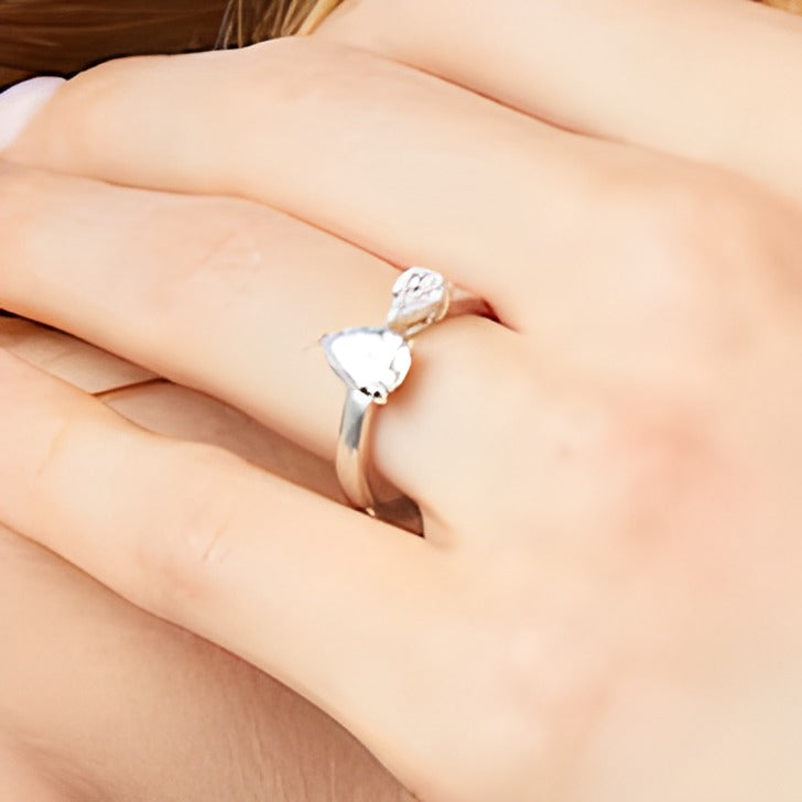 1.5 CT. TW Pear-Shaped Diamond Toi et Moi Open Shank Engagement Ring in 14K White Gold