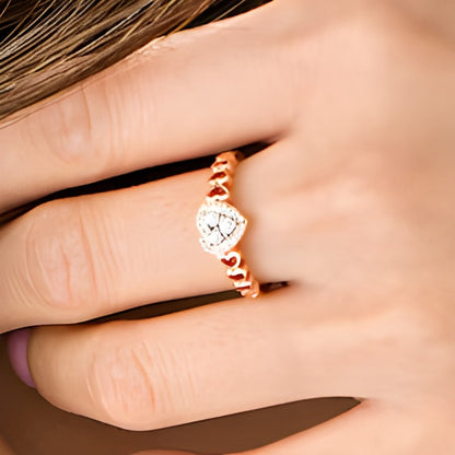 Cherished Promise Collectionâ¢ 0.13 CT. TW Diamond Heart Frame Promise Ring in 10K Rose Gold