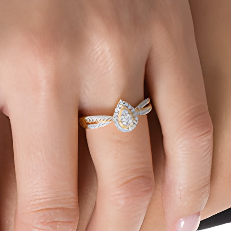 0.33 CT. TW Diamond Pear-Shaped Frame Vintage-Style Engagement Ring in 14K Gold