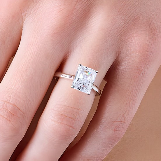 3.0 CT. Radiant-Cut Lab-Grown Diamond Solitaire Engagement Ring in 14K White Gold (F/VS2)