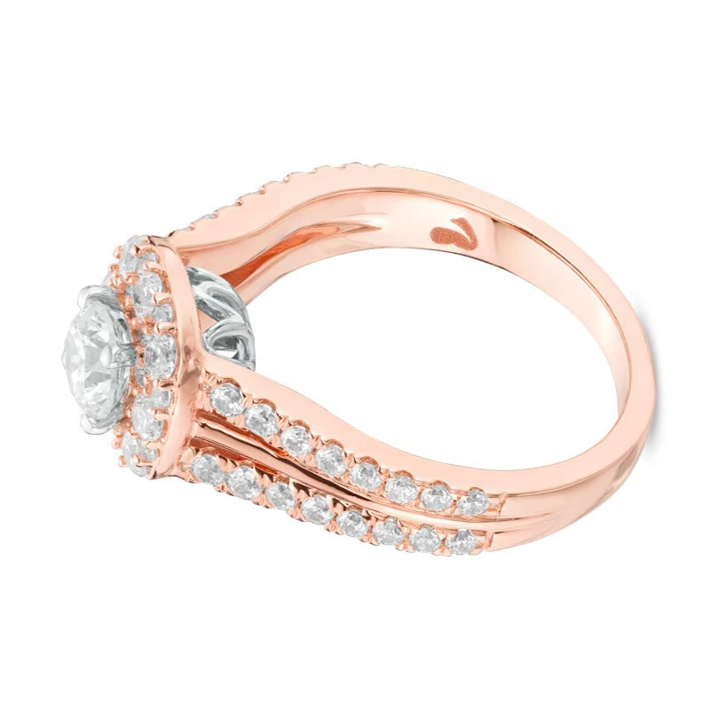 1.5 CT. TW Diamond Cushion Engagement Ring in 14K Two-Tone Gold (I/I1)
