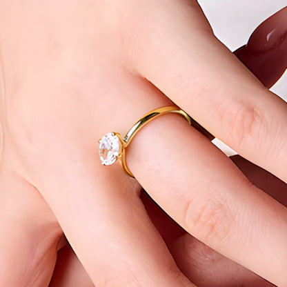 1.0 CT. Oval Lab-Grown Diamond Sideways Solitaire Engagement Ring in 14K Gold (F/VS2)