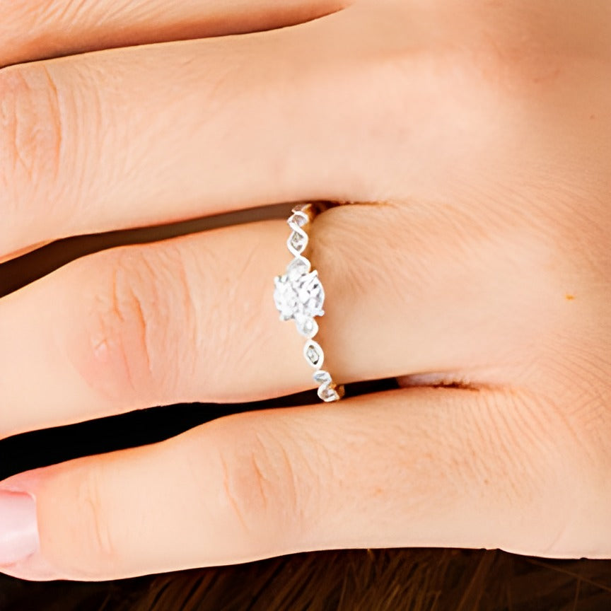 0.63 CT. TW Diamond Alternating Marquise and Circles Engagement Ring in 14K White Gold