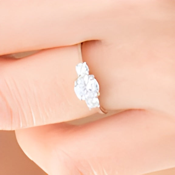 1.0 CT. TW Diamond Three Stone Engagement Ring in 14K White Gold