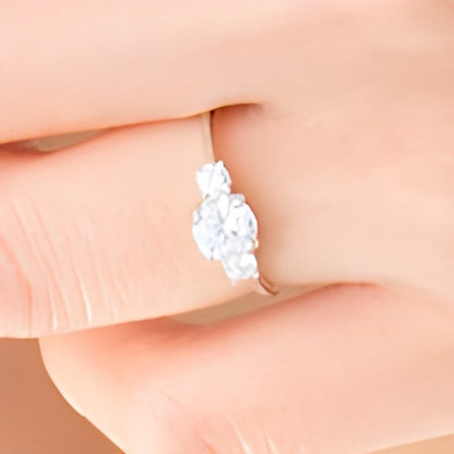 1.0 CT. TW Diamond Three Stone Engagement Ring in 14K White Gold