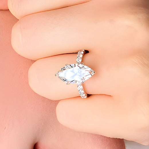 4.5 CT. TW Marquise-Cut Lab-Grown Diamond Engagement Ring in 14K White Gold (F/VS2)