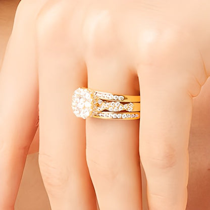 1.5 CT. TW Cushion Multi-Diamond Twist Shank Three Piece Bridal Set in 10K Gold
