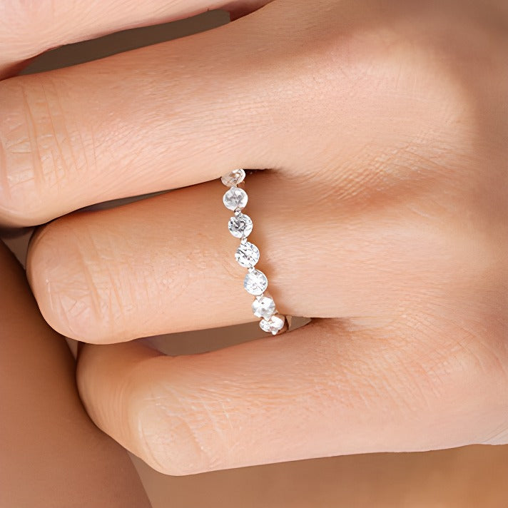 0.75 CT. TW Diamond Seven Stone Anniversary Band in 10K White Gold
