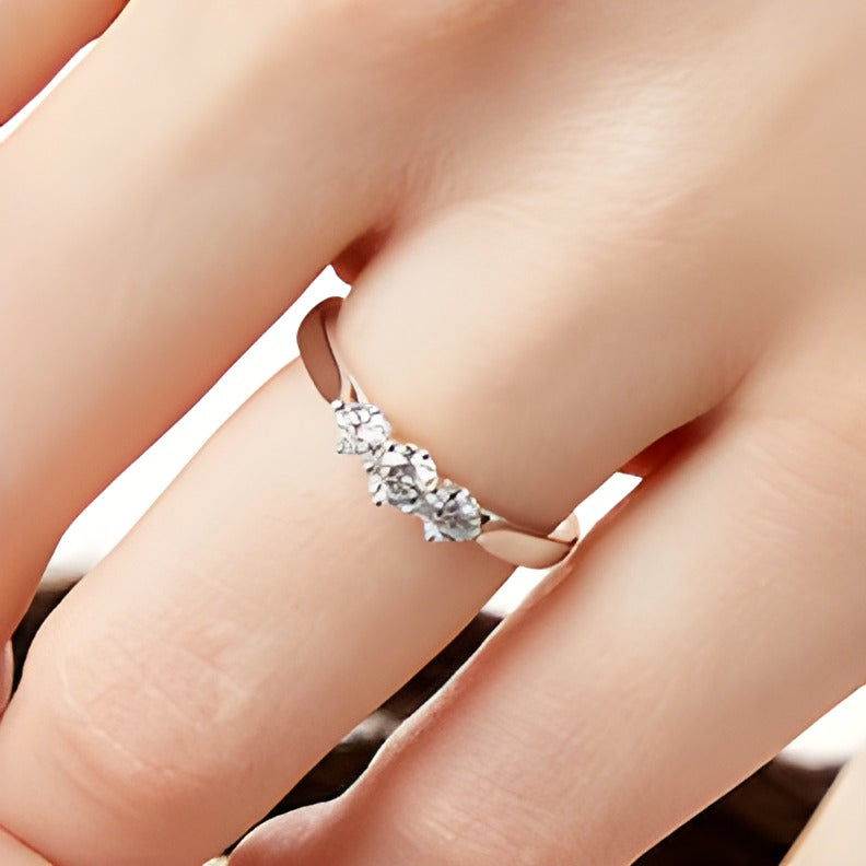0.5 CT. TW Three Stone Engagement Ring in 10K White Gold