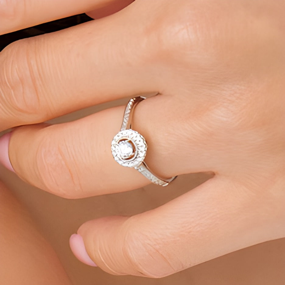 0.33 CT. TW Diamond Frame Vintage-Style Engagement Ring in 10K White Gold