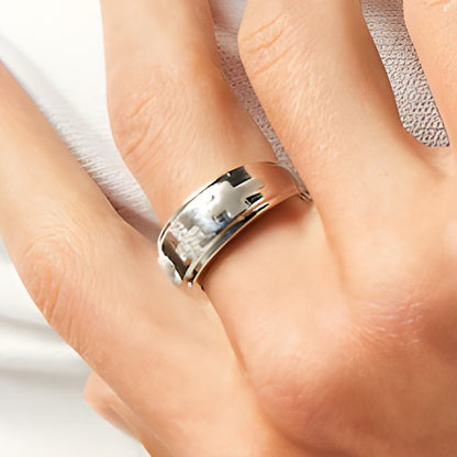 0.07 CT. TW Diamond Trio Cross Ring in 10K White Gold