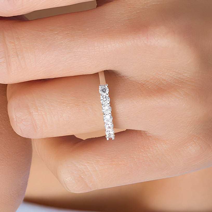 0.63 CT. TW Diamond Seven Stone Anniversary Band in 10K White Gold