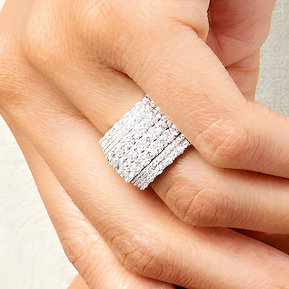 2.5 CT. TW Diamond Edge Multi-Row Band in 14K White Gold