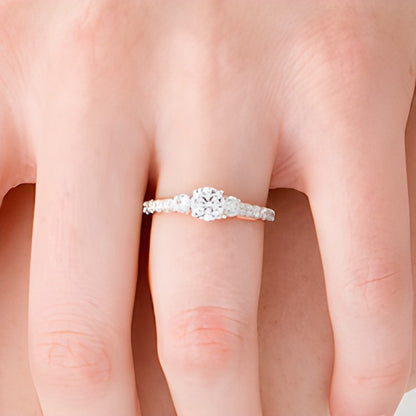 1.0 CT. TW Diamond Three Stone Engagement Ring in 10K Two-Tone Gold