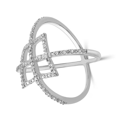 0.13 CT. TW Diamond Art Deco Orbit Ring in Sterling Silver