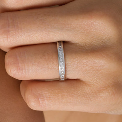 0.5 CT. TW Princess-Cut Diamond Wedding Band in 10K White Gold