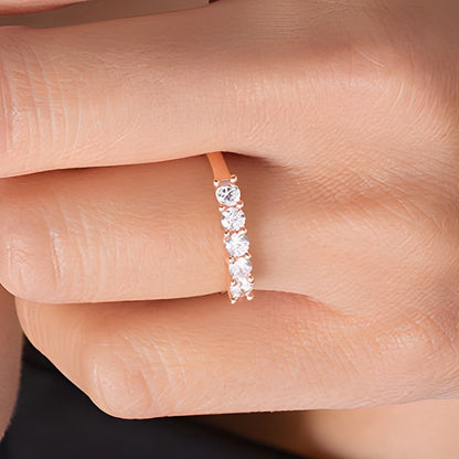 0.5 CT. TW Diamond Five Stone Anniversary Band in 10K Rose Gold