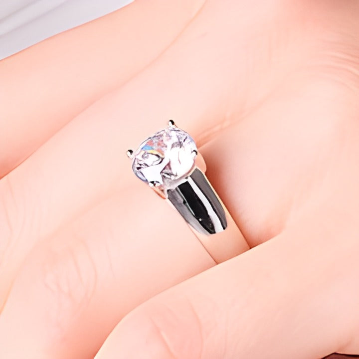 3.0 CT. Lab-Grown Diamond Solitaire Cigar Band Engagement Ring in 14K White Gold (F/VS2)