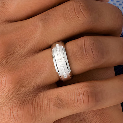 Triton 0.33 CT. TW Diamond Art Deco Comfort Fit Wedding Band in Tungsten