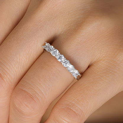 1.0 CT. TW Diamond Seven Stone Anniversary Band in 10K White Gold