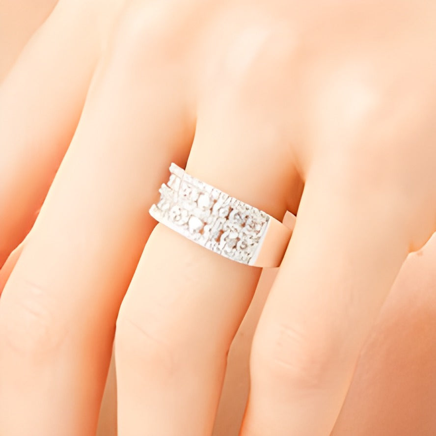 1.0 CT. TW Diamond Multi-Row Band in 10K White Gold