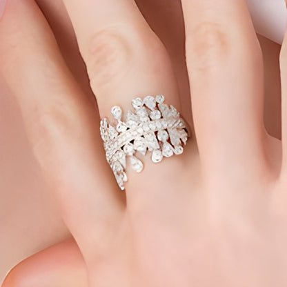 1.0 CT. TW Diamond Multi-Geometric Shapes Art Deco Style Ring in Sterling Silver
