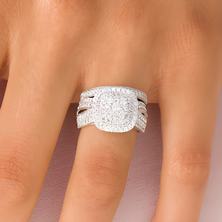 1.33 CT. TW Multi-Diamond Cushion Frame Vintage-Style Bridal Set in 10K White Gold
