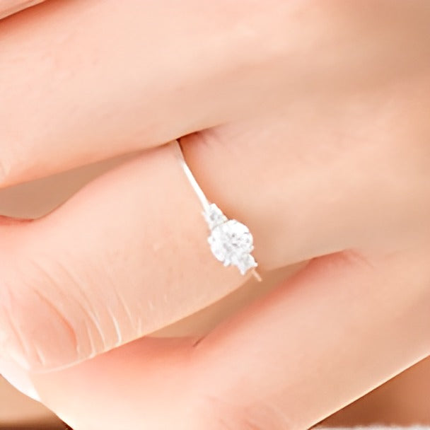 0.5 CT. TW Diamond Three Stone Engagement Ring in 14K White Gold