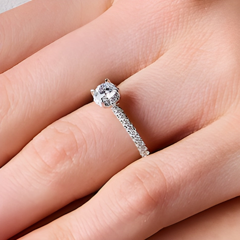 1.0 CT. TW Diamond Frame Engagement Ring in 14K White Gold